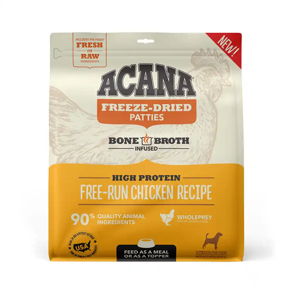 Acana Free-run Chicken Recipe Patties Grain-free Freeze-dried Dog Food & Topper 14-oz