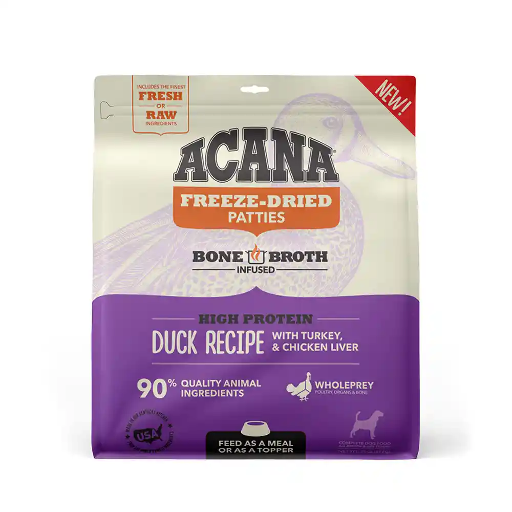 Acana Duck Recipe Patties Grain-free Freeze-dried Dog Food & Topper 14-oz