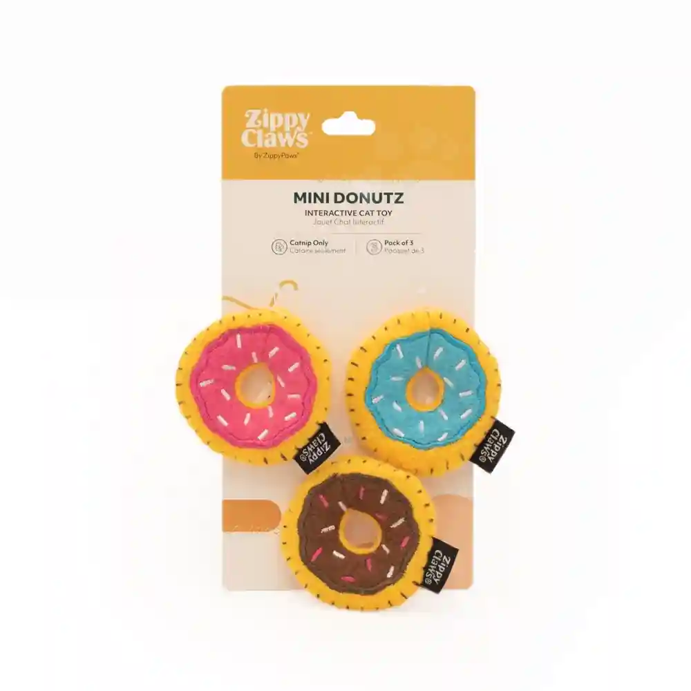 Zippy Claws Mini Donutz Cat Toy 3 Pk