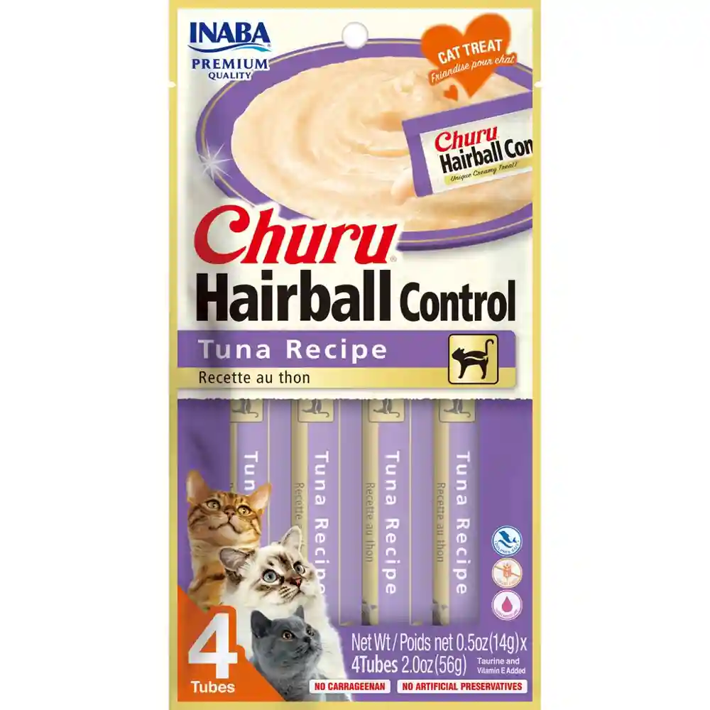 Inaba Cat Churu Purees Hairball Control Chicken 2 Oz 8 Pack