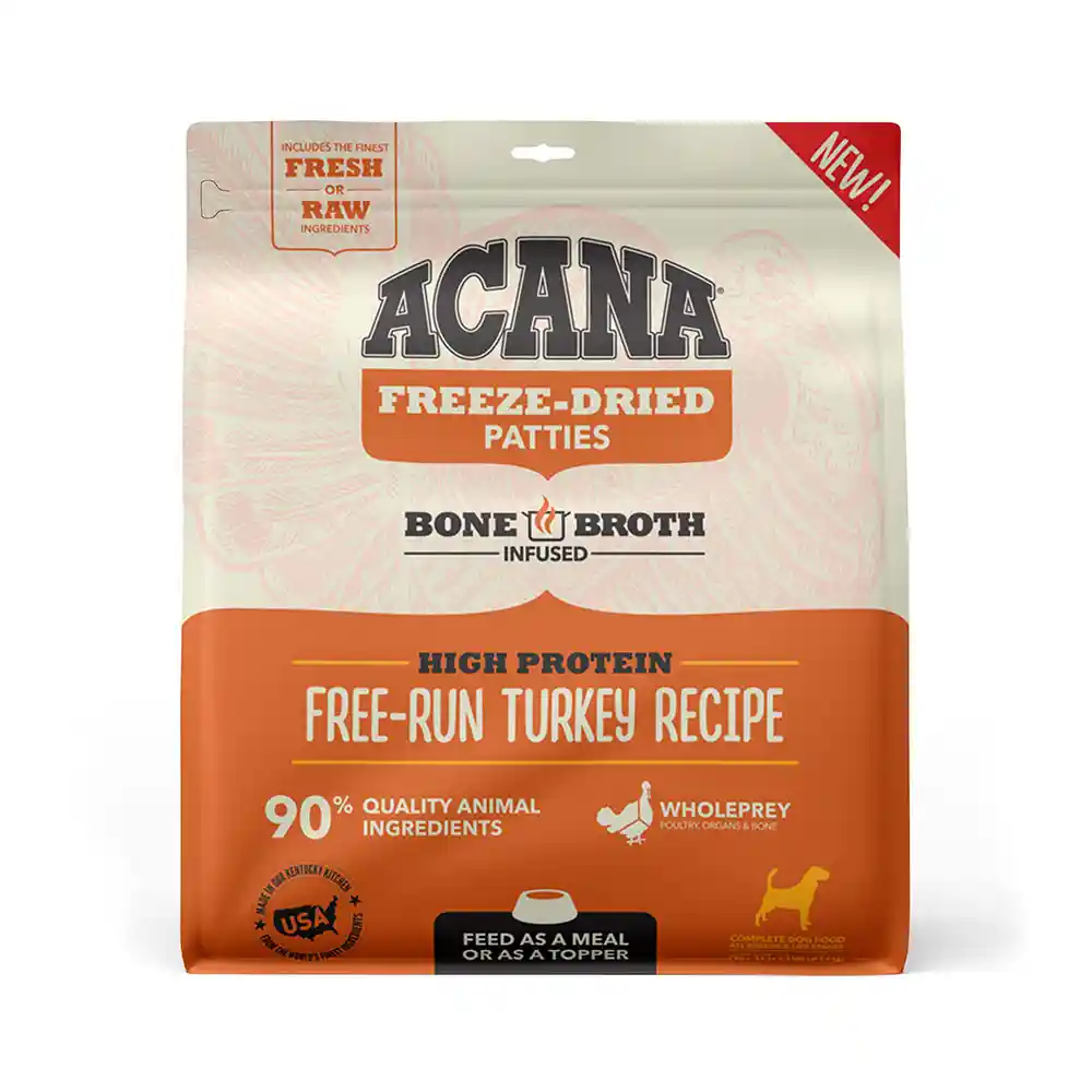 Acana Free-run Turkey Recipe Patties Grain-free Freeze-dried Dog Food & Topper 14-oz