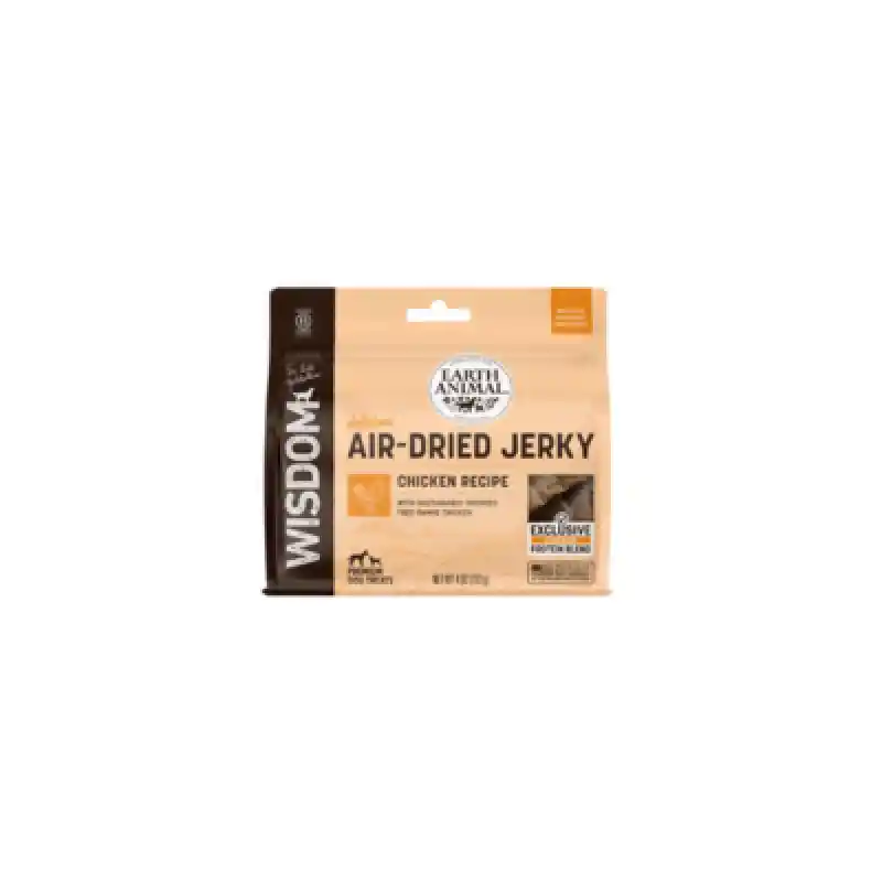 Earth Animal Dog Wisdom Air Dried Jerky Chicken 4 Oz