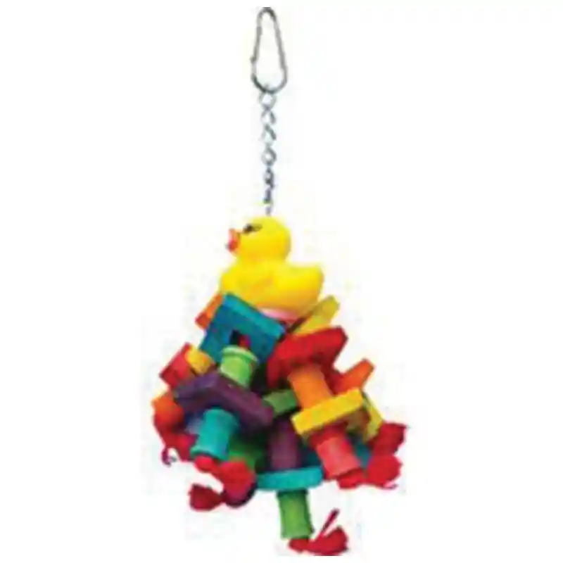 Happy Beaks Rubber Duck Monster Bird Toy Assorted 9.5 X 2 Inch