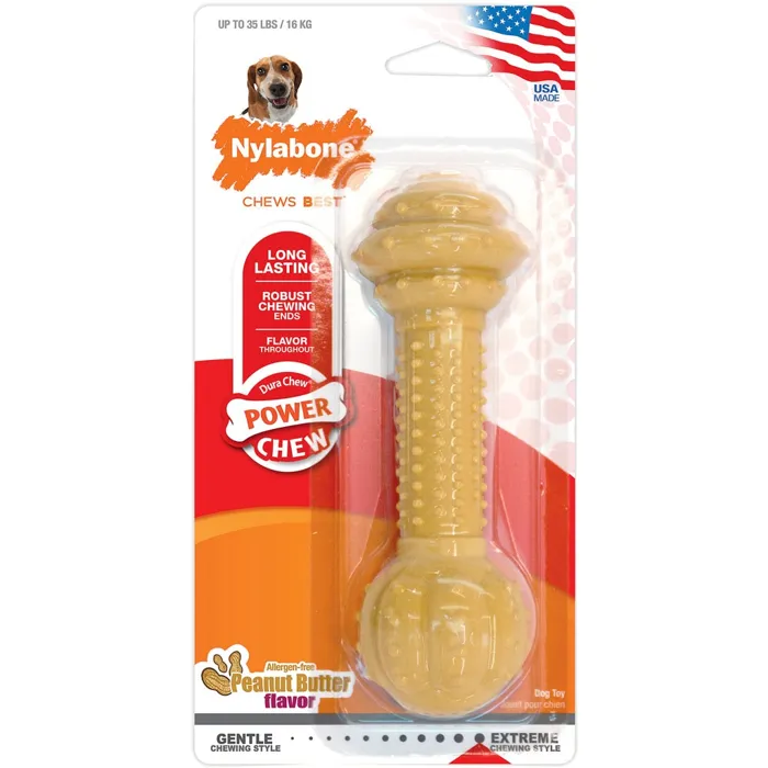 Nylabone Dura Chew Barbell Peanutbutter Md