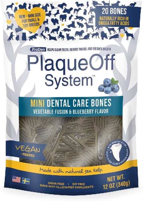 Plaqueoff Dental Care Bones Mini Vegetable W/ Blueberry 17oz