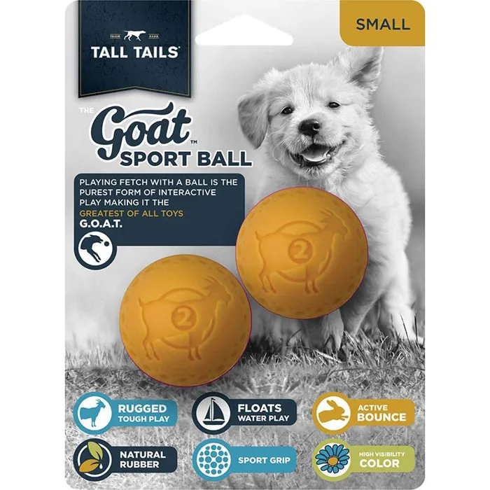 Tall Tails Goat Ball Yellow 2" 2pk
