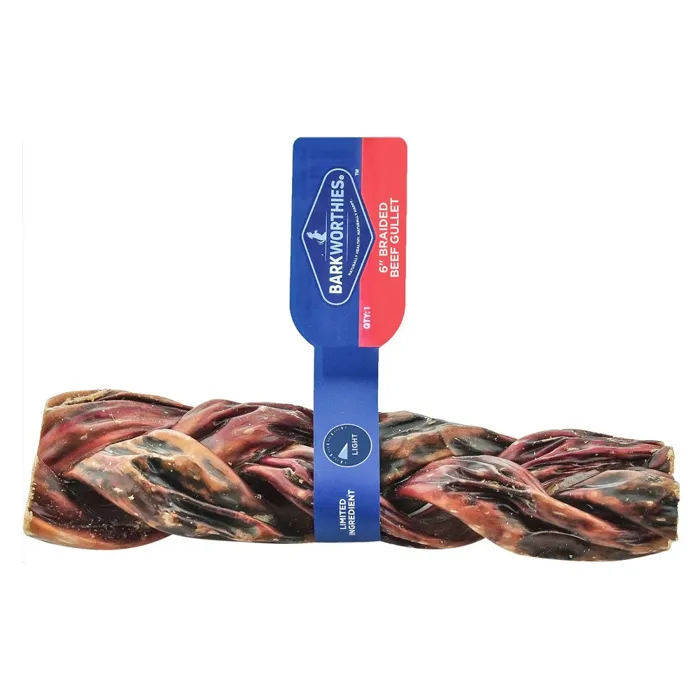Barkworthies Braided Beef Gullet 6"