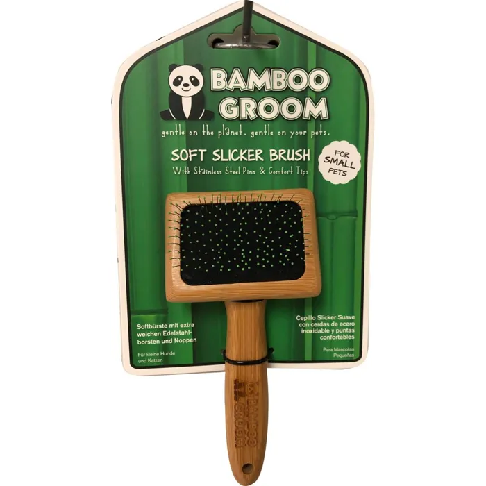 Bamboo Soft Slicker Brush With Comfort Tip Pins