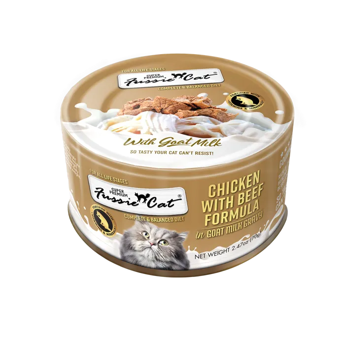 Fussie Cat Chicken/Beef in Goat Milk 2.47oz