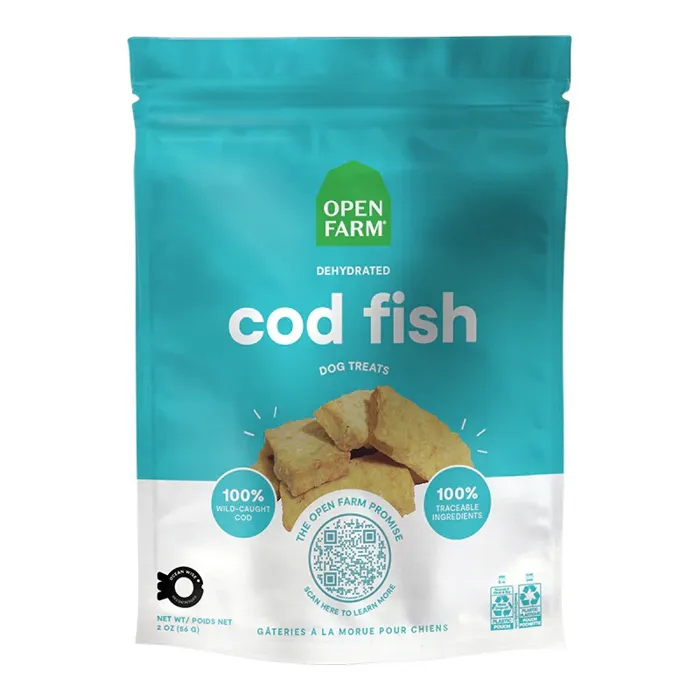 Open Farm Dog Treat Dehydrated Cod Fish 2oz