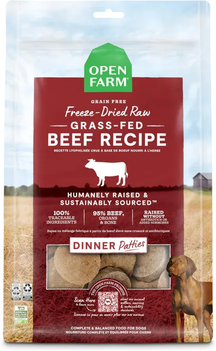 Open Farm Dog Patties Beef FD 17.5oz