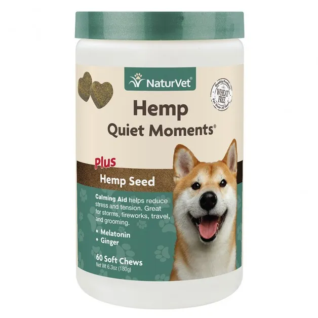 NaturVet Quiet Moments Dog Hemp Chew 60ct