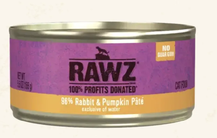 Rawz Cat Can 96% Rabbit/Pumpkin 5.5oz