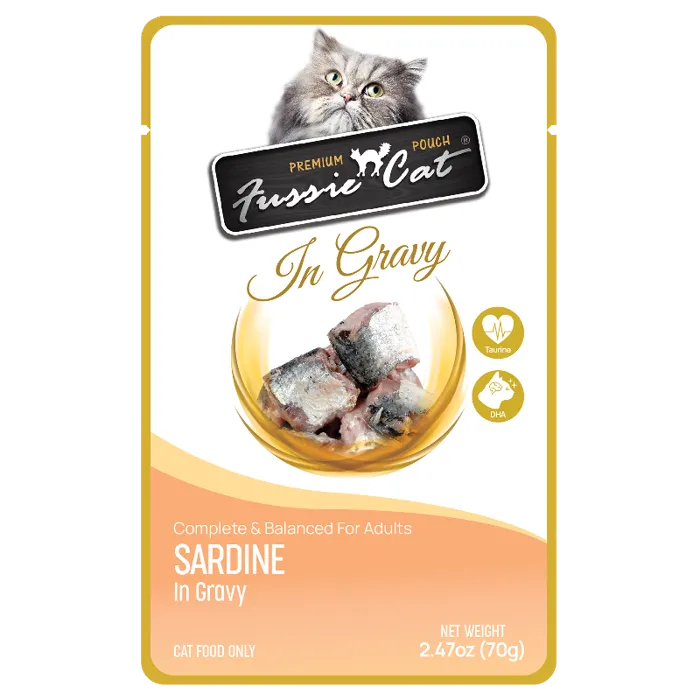 Fussie Cat Sardine in Gravy Pouch 2.47oz