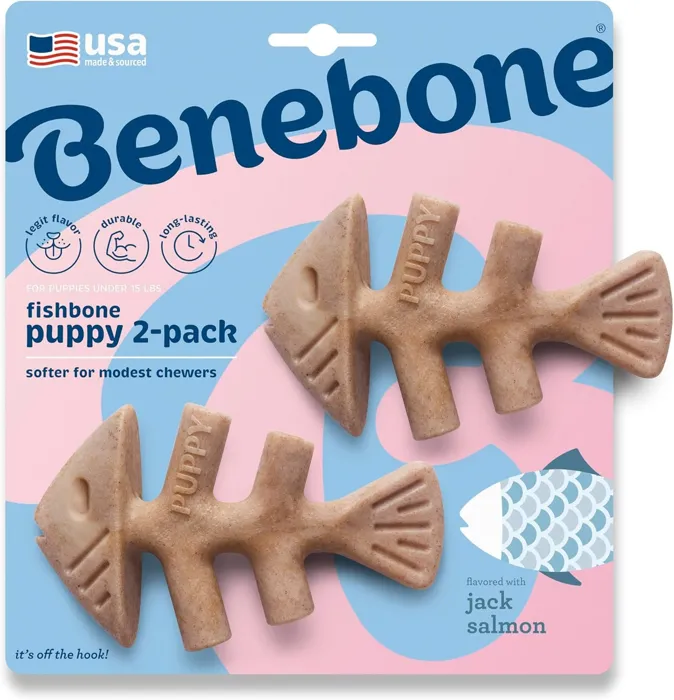 Benebone Fishbone Puppy Salmon Tiny 2pk