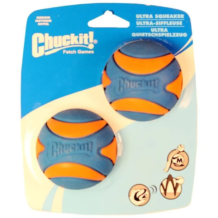 Chuckit Ultra Squeaker Ball Medium 2pk