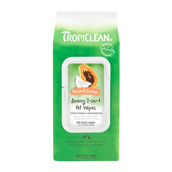 Tropiclean Grooming Wipes Coconut 100ct