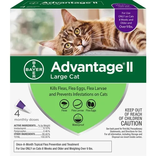 Bayer Advantage II Cat Over 9# 4pk