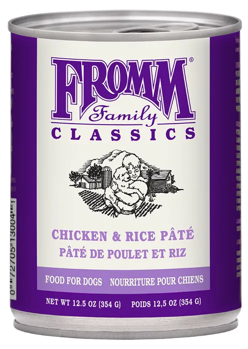 Fromm 12.5 Oz Dog Classic Chicken Rice Pate Can 12/cs