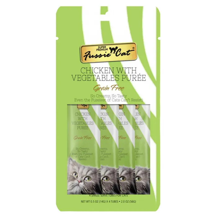 Fussie Cat Puree Chicken & Veg 4pk