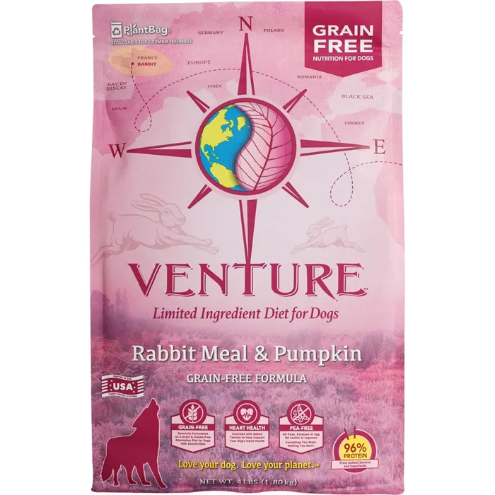 Venture Grain Free Rabbit Meal & Pumpkin Dry Dog Food 4-lb