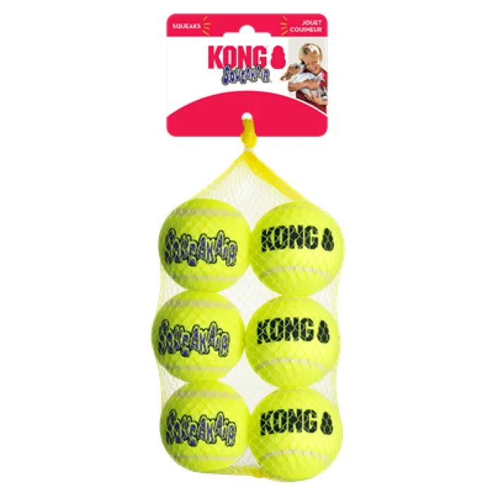 Air Kong Squeaker Ball Md 6pk