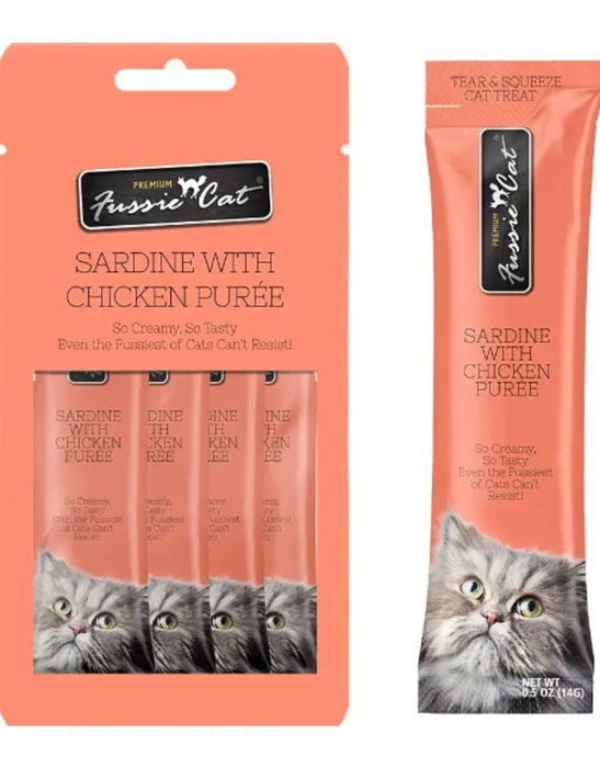 Fussie Cat Sardine & Chicken Puree .5-oz 4-pk