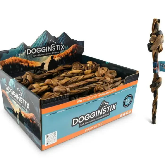 Dogginstix Braided Lamb Collagen Double Knot
