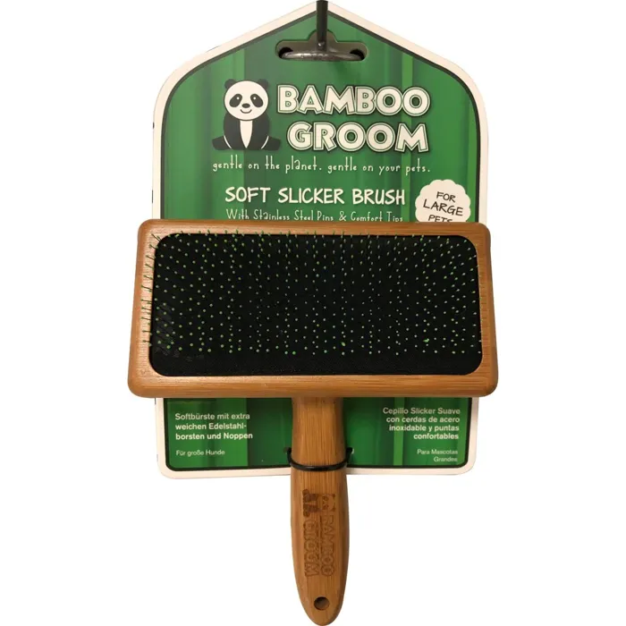 Bamboo Groom Slicker Brush Large