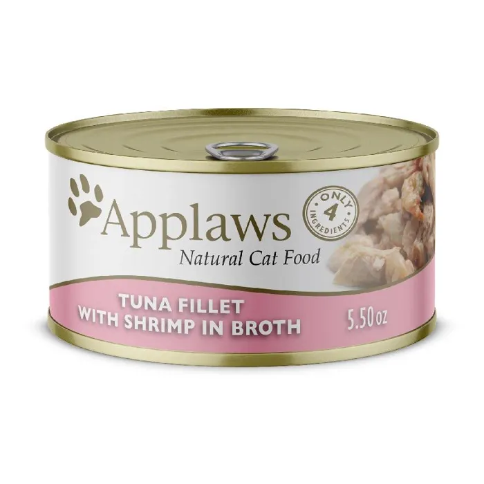 Applaws Natural Wet Cat Food Tuna With Shrimp In Broth 2.47-oz 24-ct