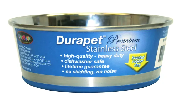 Durapet Rubber Base Stainless Steel Bowl 2 Qt