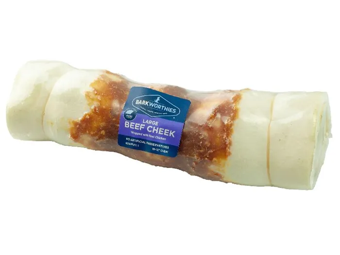 Barkworthies Beef Cheek Wrapped Dipped PB Large