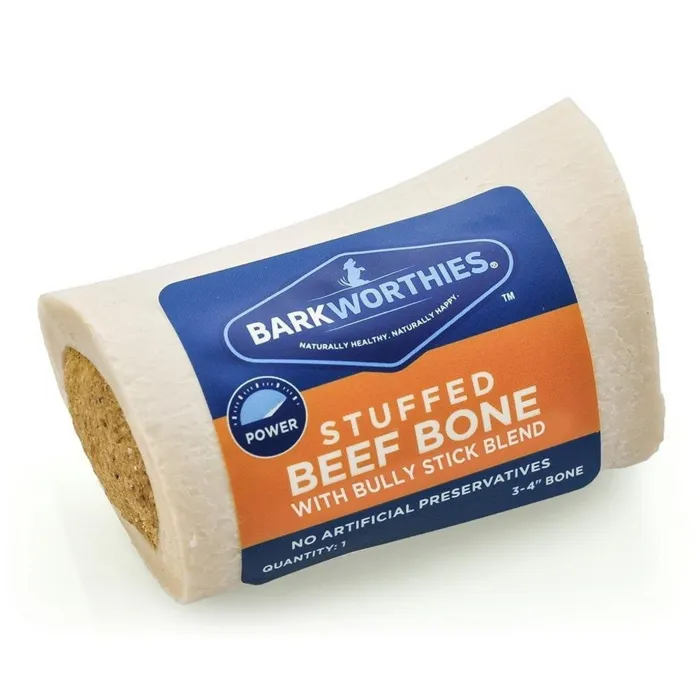 Barkworthies Stuffed Shin Bone Bully 3-4"