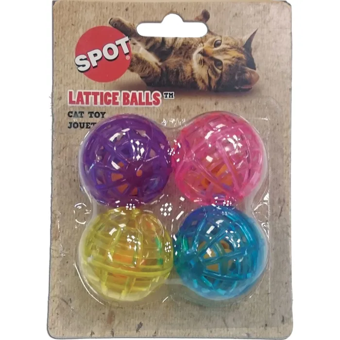 Spot Cat Lattice Balls w/Bell 4pk