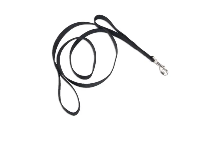 Coastal Double Handle Dog Leash Black 1" X 06'