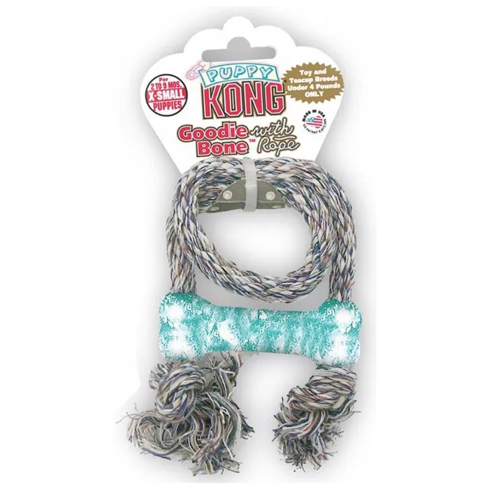 KONG PUPPY GOODIE BONE W/Rope XS