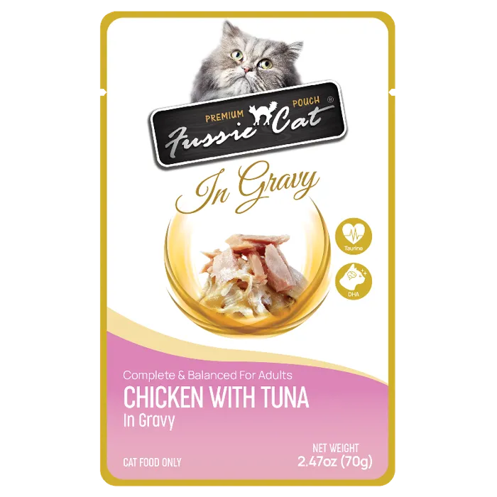 Fussie Cat Chicken/Tuna Gravy Pouch 2.47oz