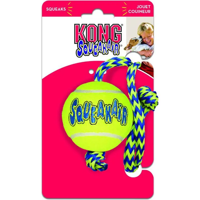 Air Kong Squeaker Ball w/Rope Md