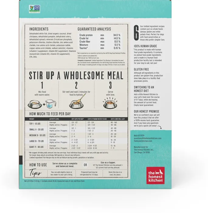 Fish Recipe Grain-free Dehydrated Dog Food 10-lb