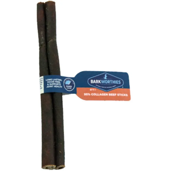 Barkworthies Collagen Beef Stick Peanut Butter 6"