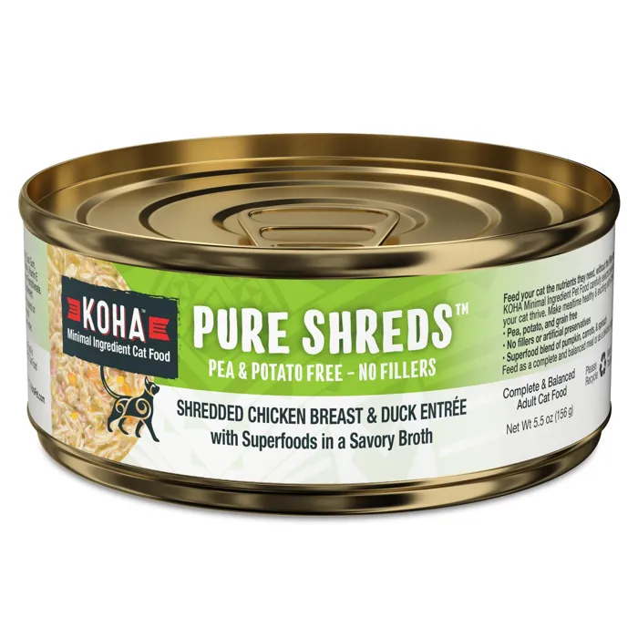Koha Cat Can Pure Shreds Chkn & Duck 5.5 Oz