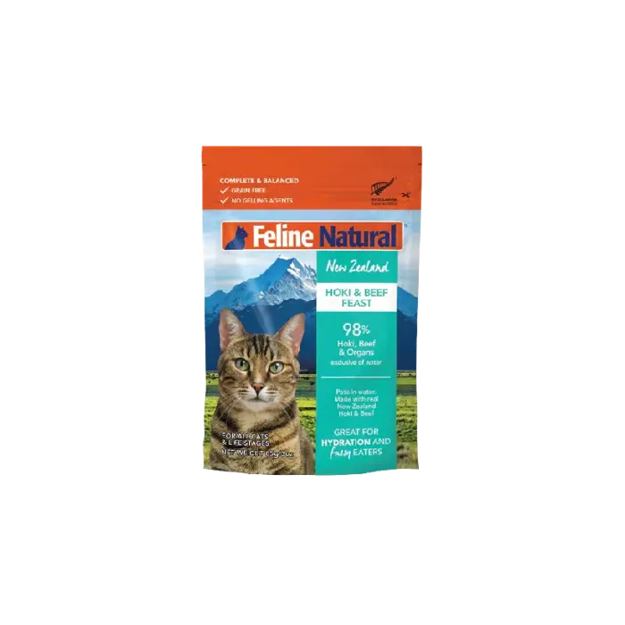 Feline Naturals Beef/Hoki Pouch 3oz