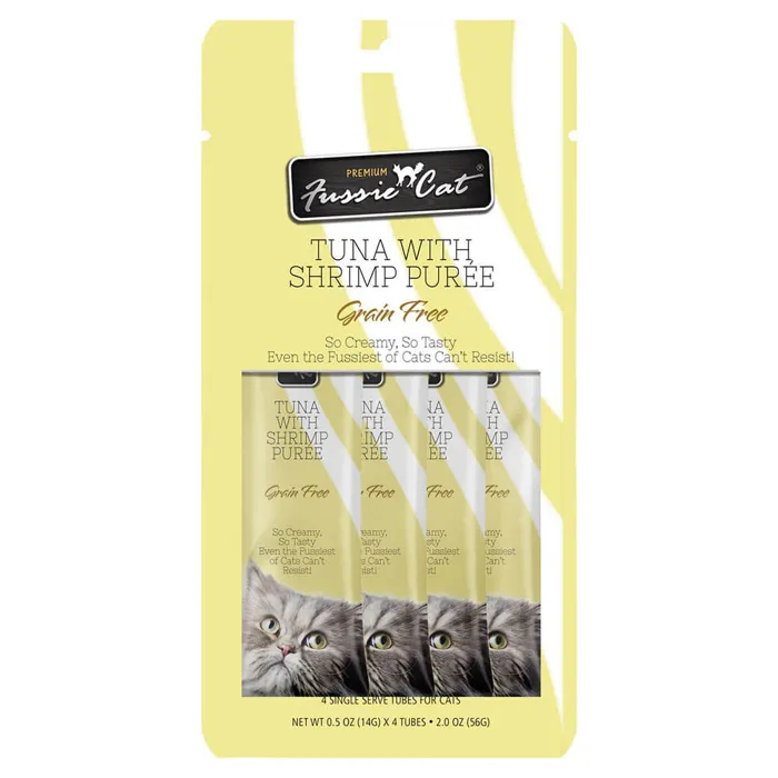 Fussie Cat Puree Tuna & Shrimp 4pk