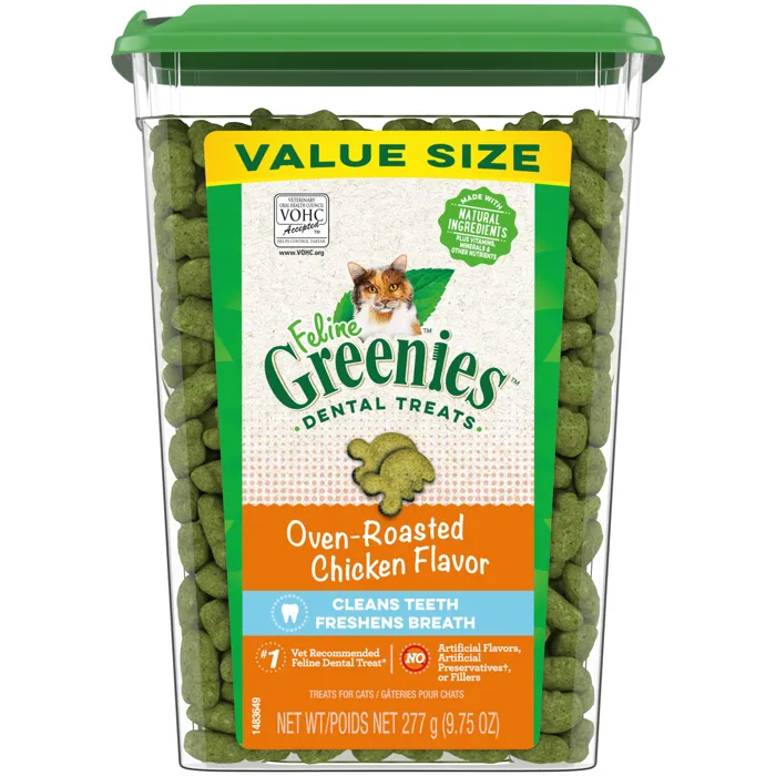 Feline Greenies Dental Chicken 9.75oz Tub