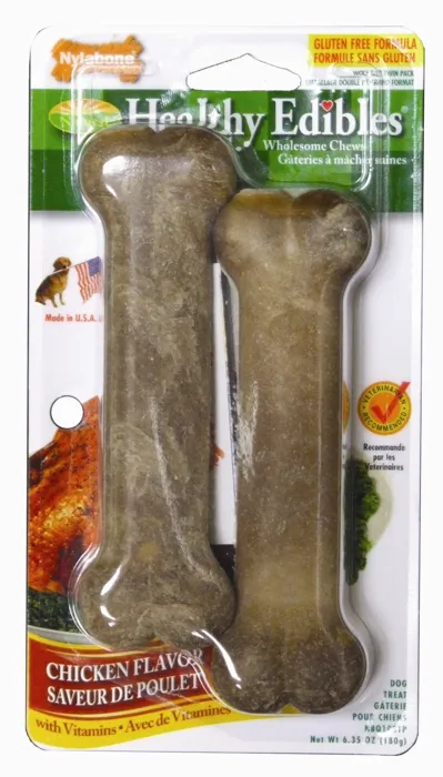 Nylabone Edible Chicken with Vitamins Wolf 2 Pack
