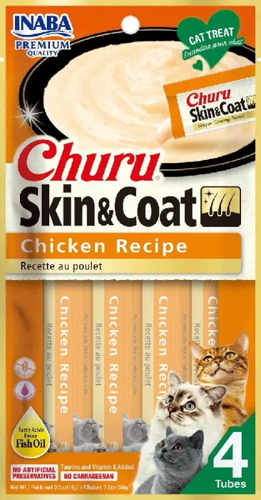 Inaba Churu Skin & Coat Chicken Tubes 4ct