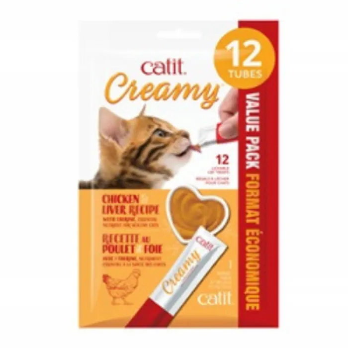 Catit Creamy Cat Treat Chk/livr 12pk