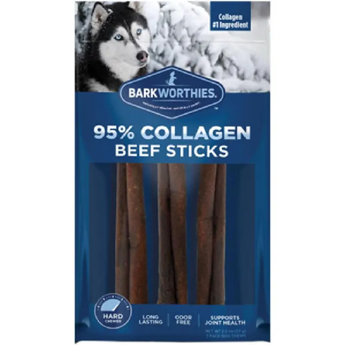 Barkworthies Collagen Beef Stick 6" 3 Pk