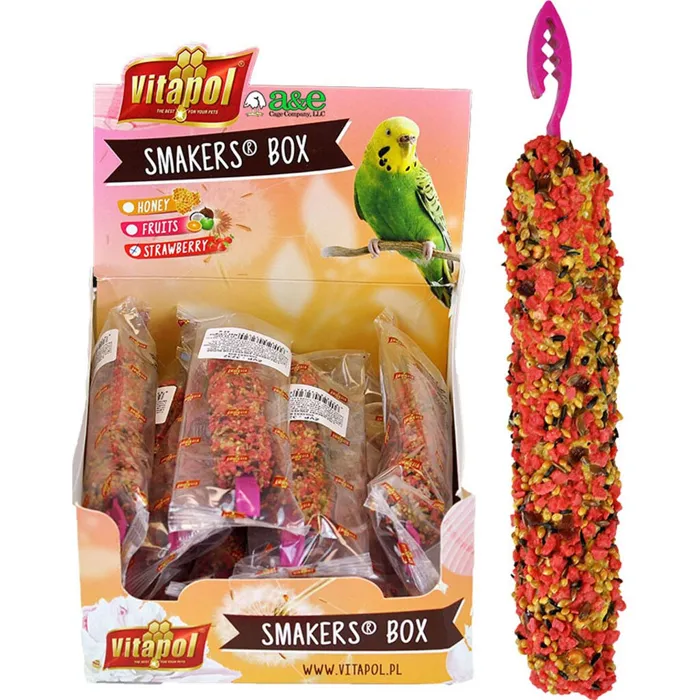 A&e Treat Stick Parakeet Display Strawberry 12 Piece