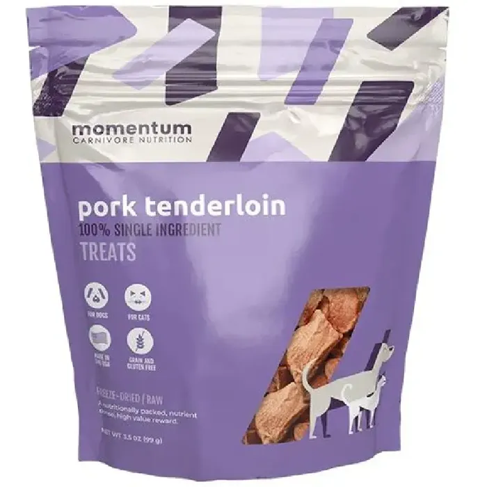 Momentum 3.5 Oz Dog Pork Tenderloin Freeze Dried Treat Gf Ea